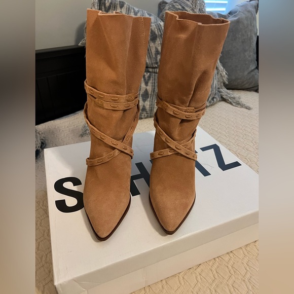 Schutz Portia boot tan suede size 6.5 - Picture 2 of 8
